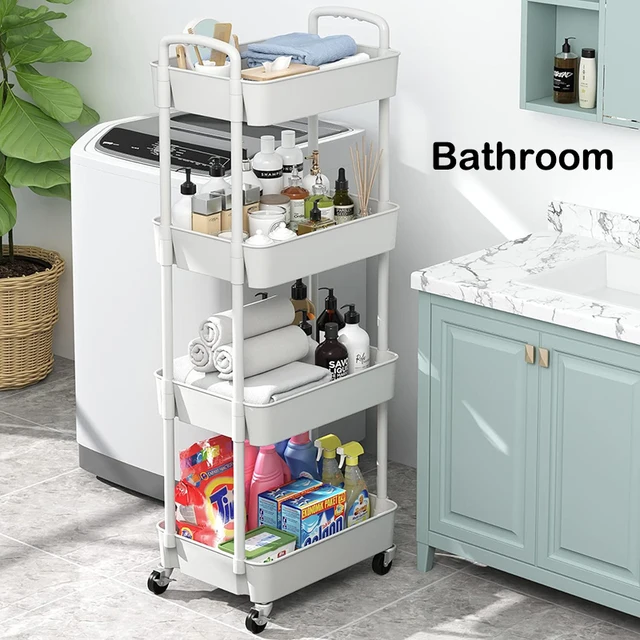 집안을 깔끔하게 정돈하고 공간을 효율적으로 활용할 수 있는 다목적 다기능 바퀴 달린 트롤리 정리함