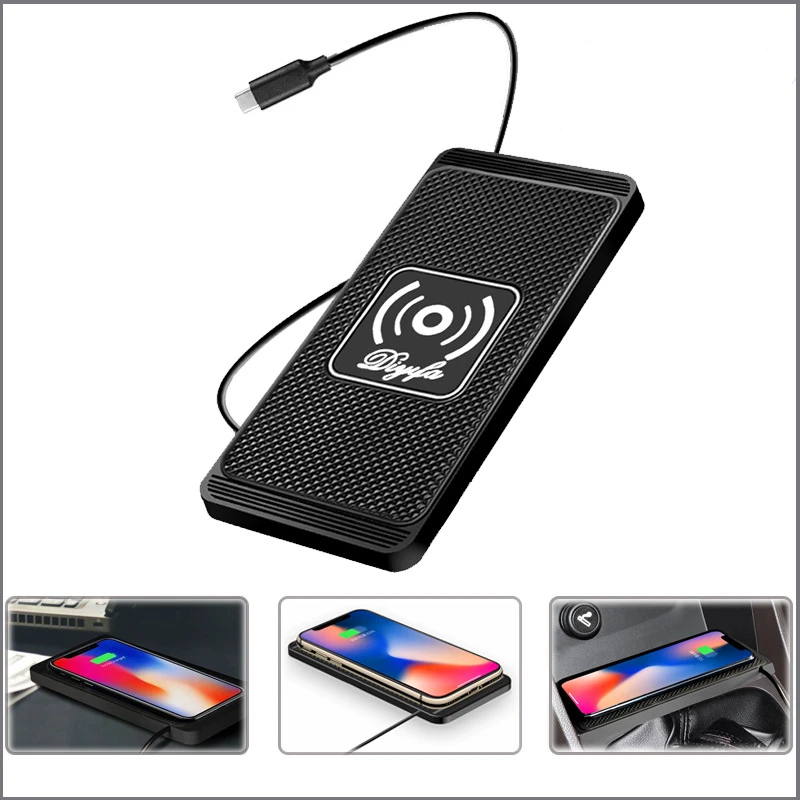 Car Fast Wireless Charger Silicone Pad Cradle Stand Dock 15w For Samsung S20 S10 Iphone 13 11