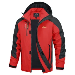 TACVASEN Men's Lightweight Waterproof Outdoor Jacket with Breathable Mesh Lining - CN XL (US S) (Red)
