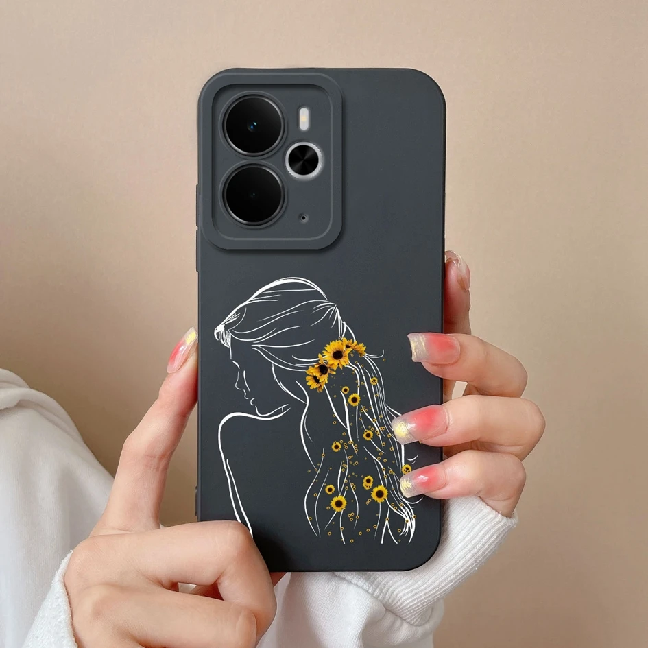 Luxury Floral Print Liquid Silicone Case - High Quality, Anti-Drop, Durable, Anti-Slip Housing