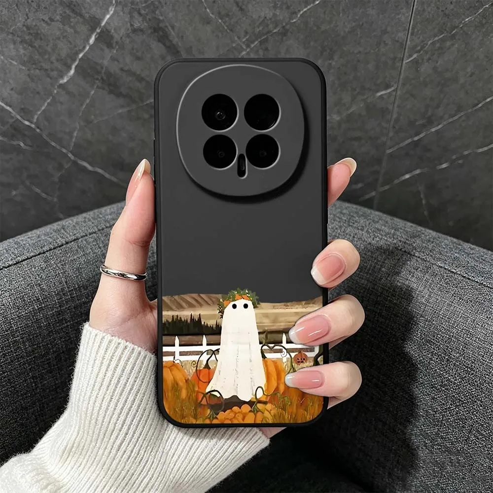 Spooky Halloween Ghost Cartoon Phone Case - Black