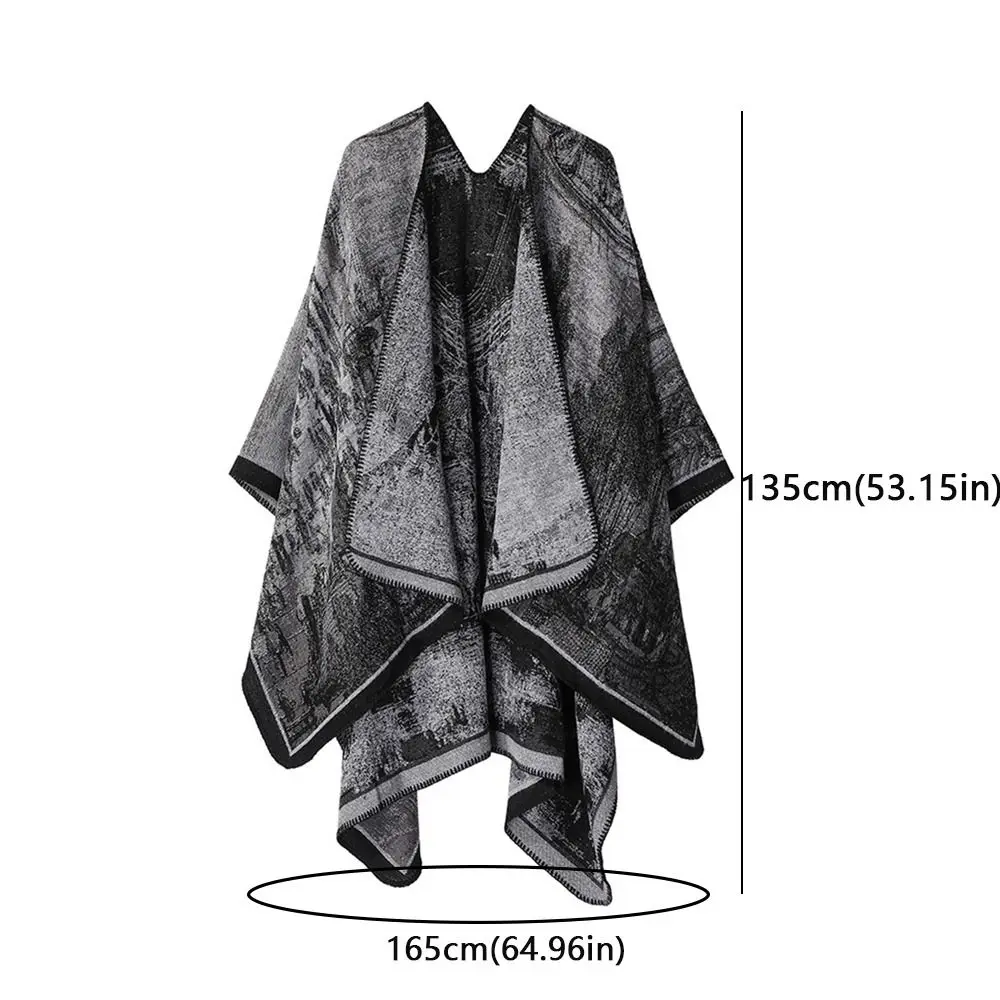 Warm Fleece Shawl Wrap Scarf Cashmere Cape for Women