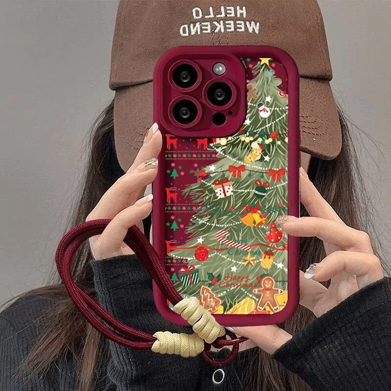 Festive Red Chain Christmas Phone Case Cover