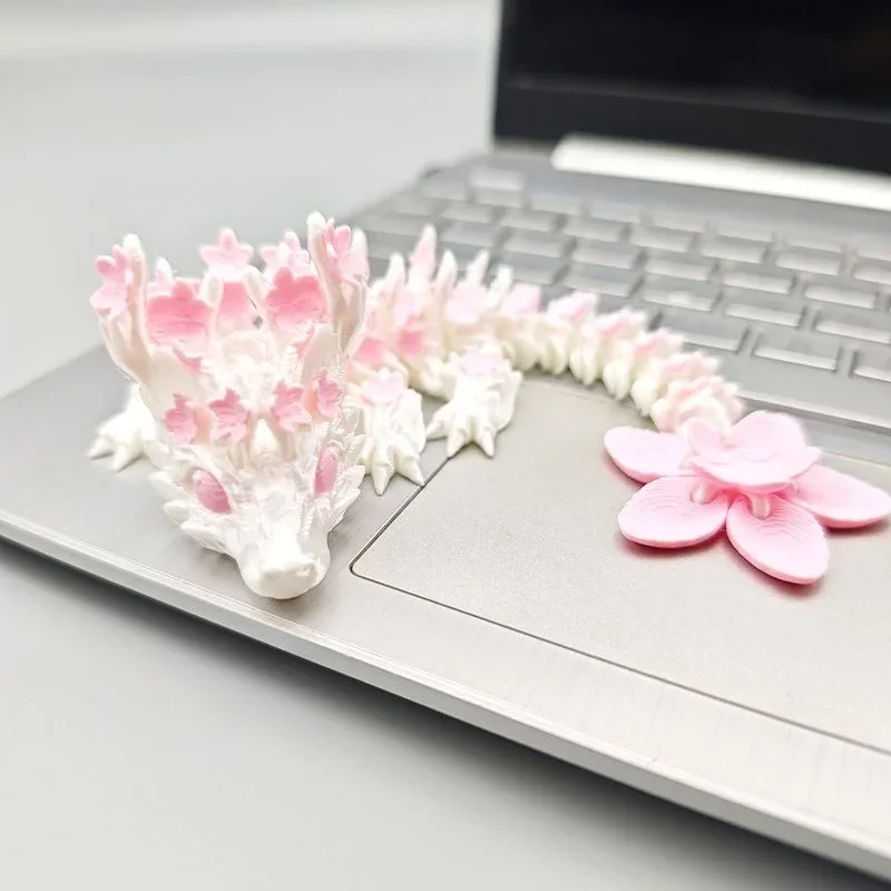 3D Printed Cherry Blossom Dragon Movable Joint Articulated Dragon Action Figures Home Office Desktop Ornament Birthday Gifts 5