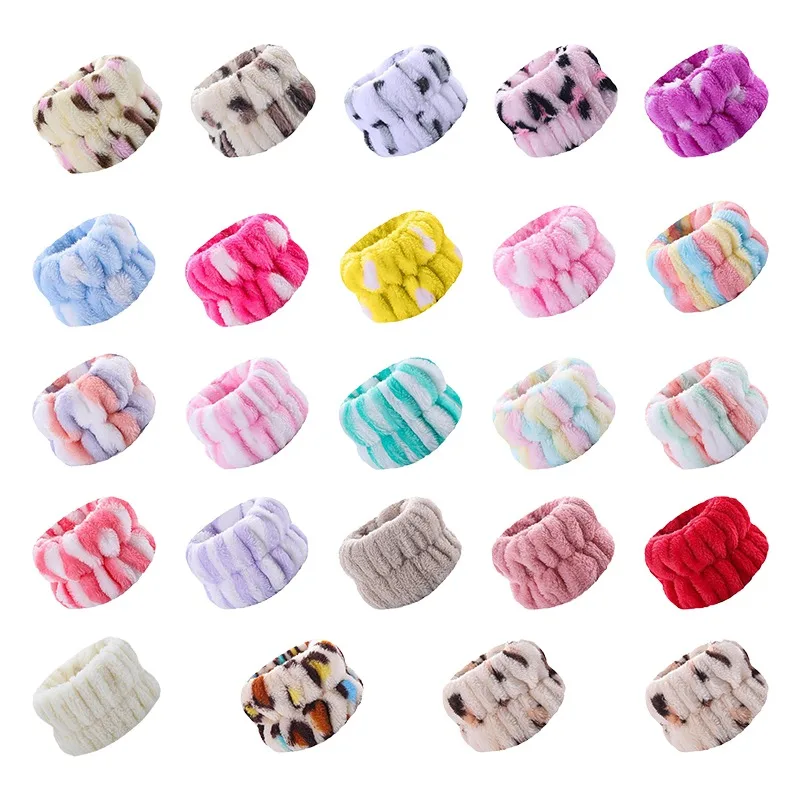 Plush Leopard Print Color Wrist waterproof hair band Women Wash Face And Make Up Wrist Strap Female Fashion Accessories