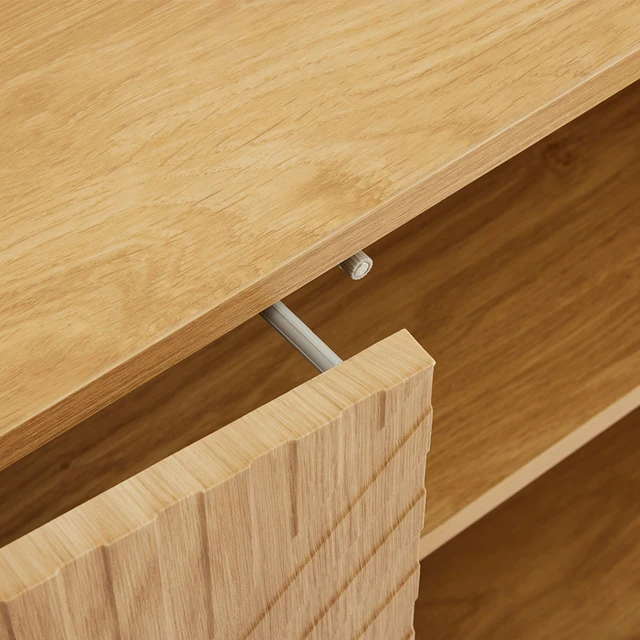 KOMHTOM 2 doors metal legs sideboard buffet dresser with line design