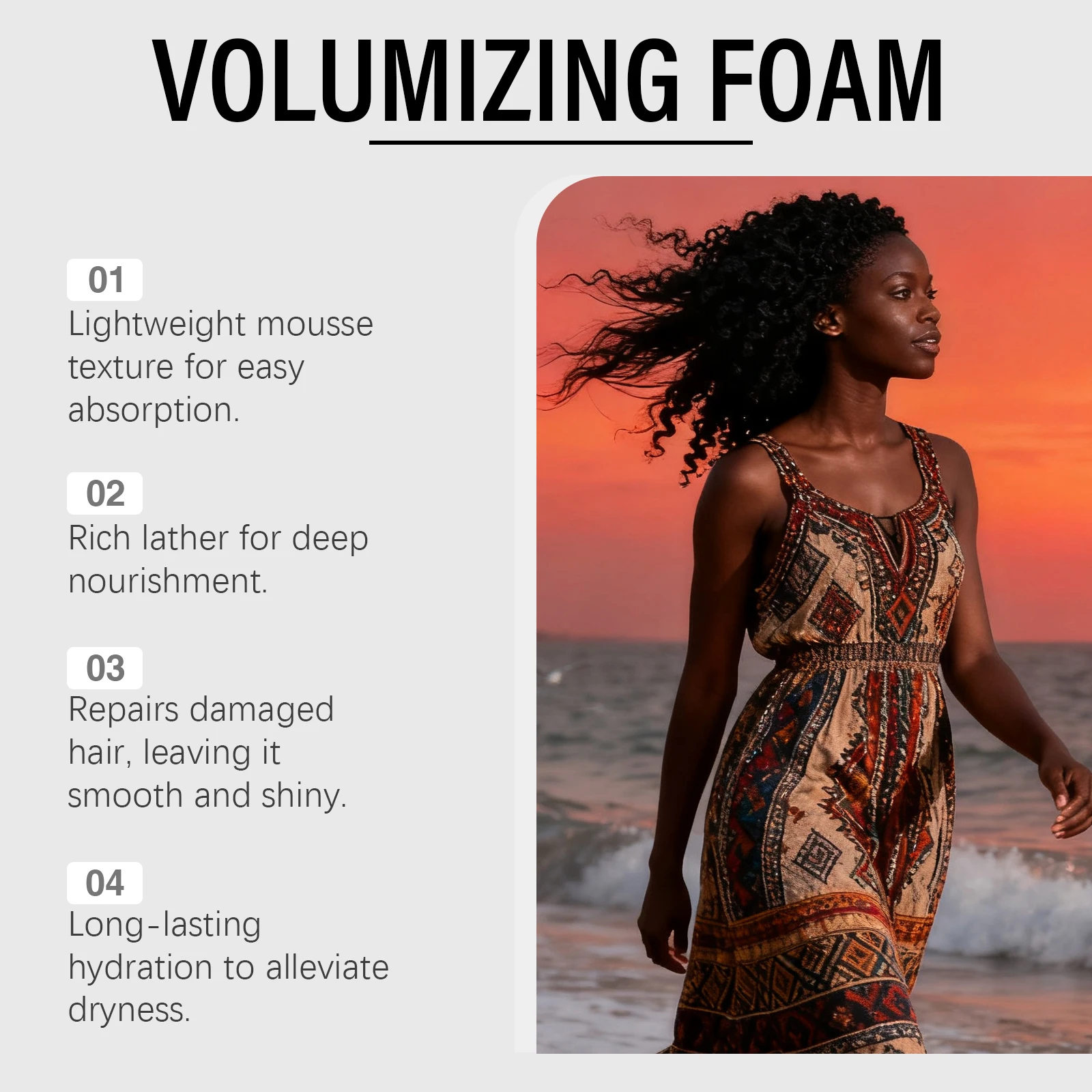 Hair Elasticity Mousse - A Refreshing-textured Hair Mousse for Natural Volume, Fullness, Nourishing and Smoothing Hair Strands