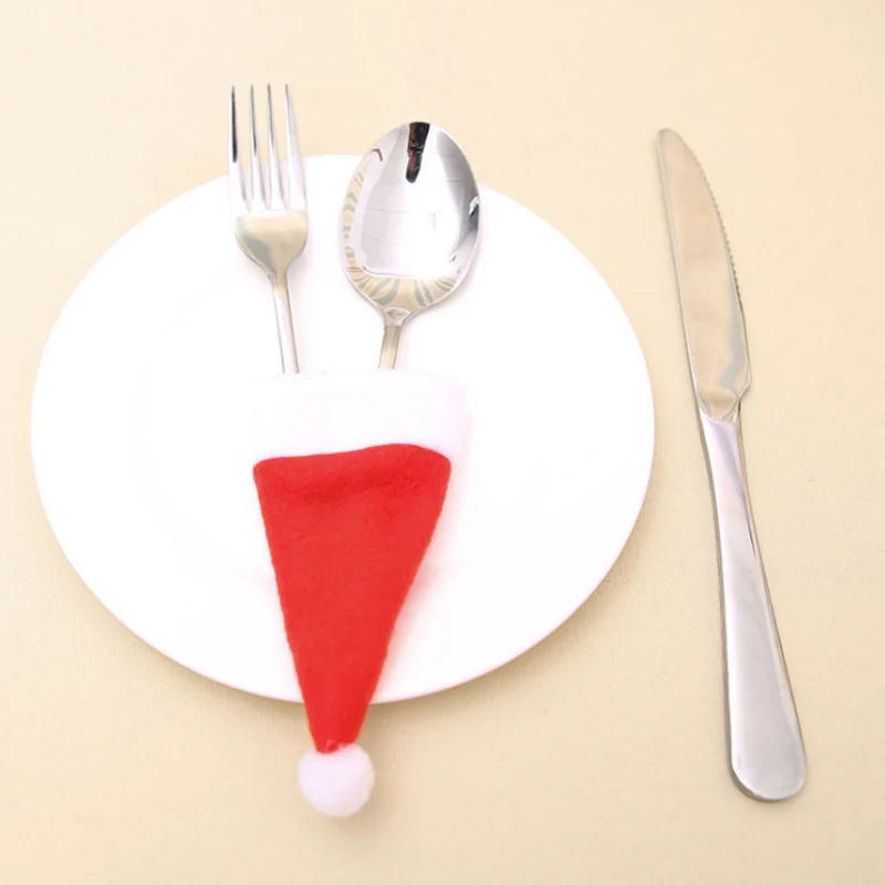 (10 Pieces/bag) 12 * 6cm Children's Holiday Party Festive Decoration Red Snowball Christmas Hat New Year Gift Handmade DIY