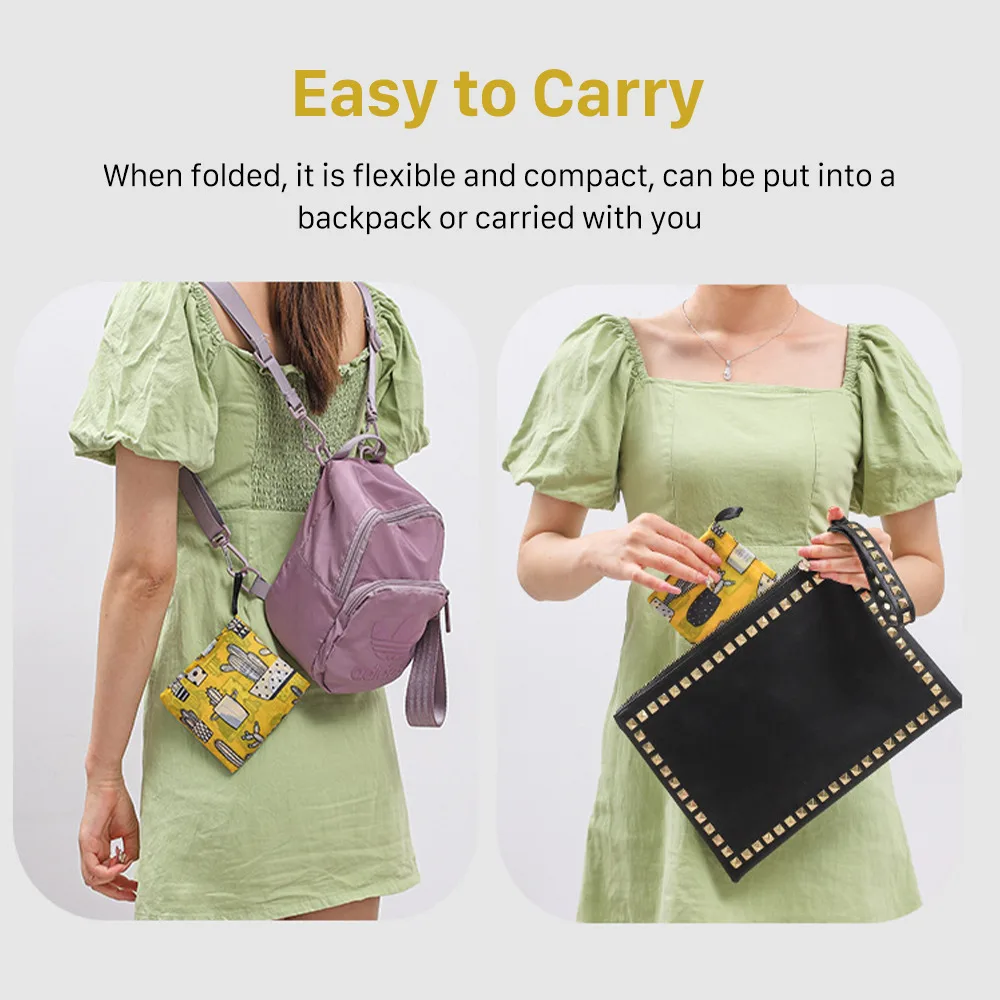 Eco-Friendly Reusable Folding Shoulder Tote Bag
