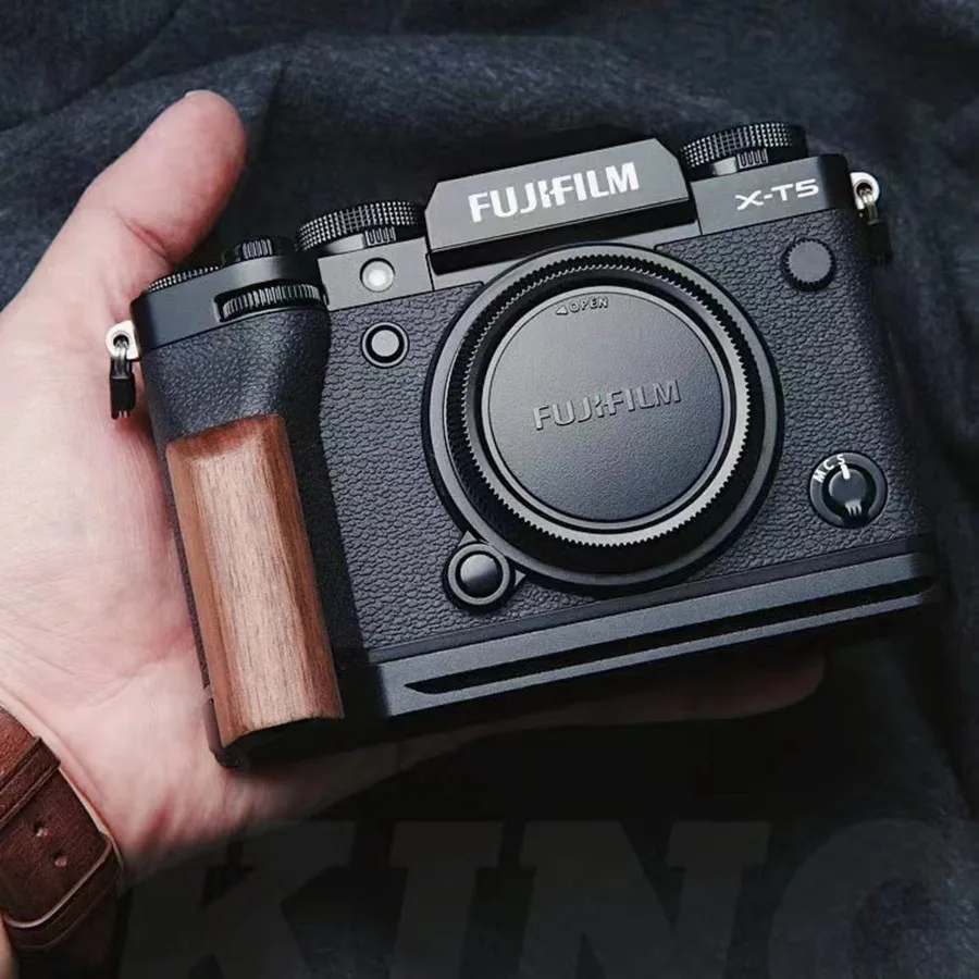 Suitable for Fuji X-T5 camera handle aluminum alloy base xt5 wooden handle base accessories