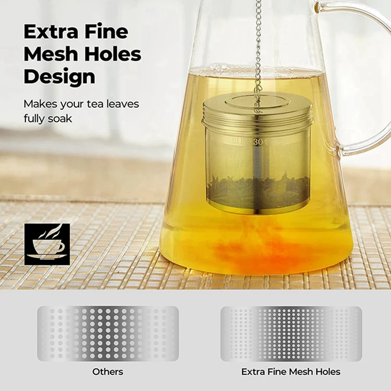 

Large Tea Ball Infuser For Loose Leaf Tea & Spice Infuser For Cooking, Threaded Lid