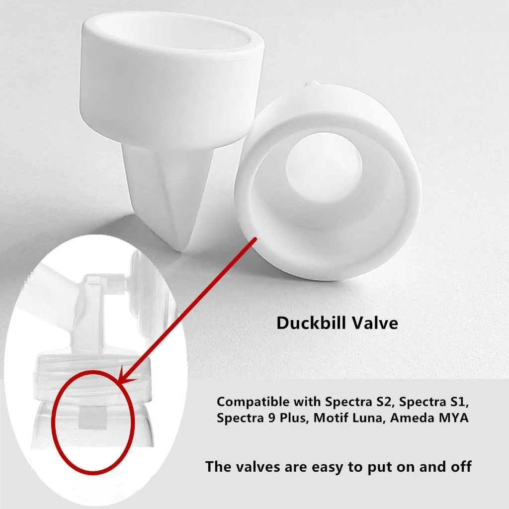 6Pcs Duckbill Valves Breast Pump Accessories Replacement Parts Compatible for Spectra S1 S2 S9 Motif Luna Bottles Milk Downflow