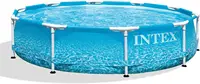 Large Round Above Ground Swimming Pool with Reinforced Sidewalls and Metal Frame, 10ft by 30in for Backyard Fun