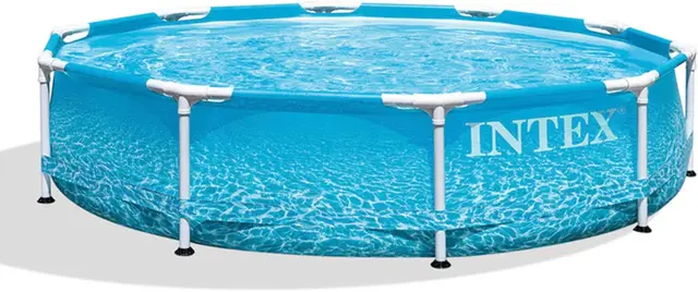 Large Round Above Ground Swimming Pool with Reinforced Sidewalls and Metal Frame, 10ft by 30in for Backyard Fun