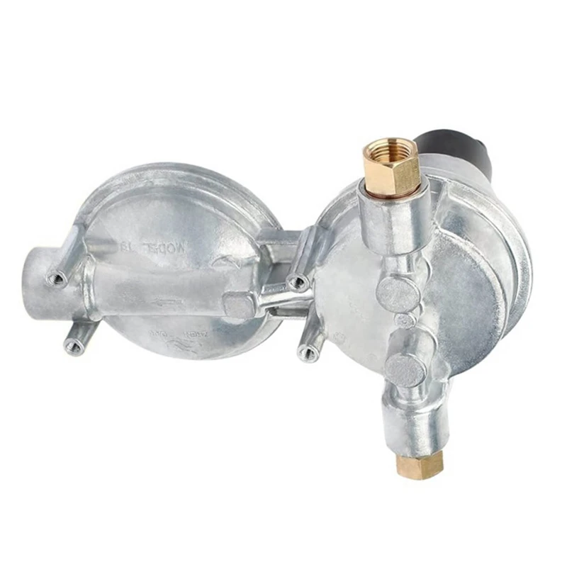 2-Stage Automatic Changeover LP Propane Gas Regulator 1/4 Inch SAE Inverted Flare For RV Trailer Car