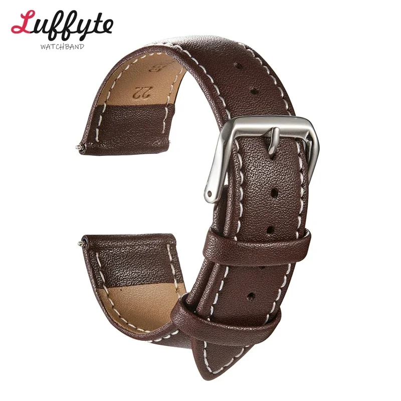 Elegant Leather Watch Strap - Universal Plain Design