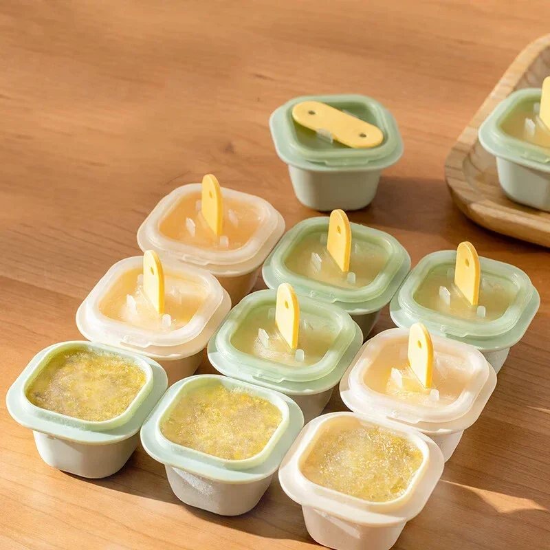 Ice Cube Mold Food Grade Silicone Ice Cream Mould Tray Popsicle Stick DIY Jelly Pudding Summer Drink Ball Maker