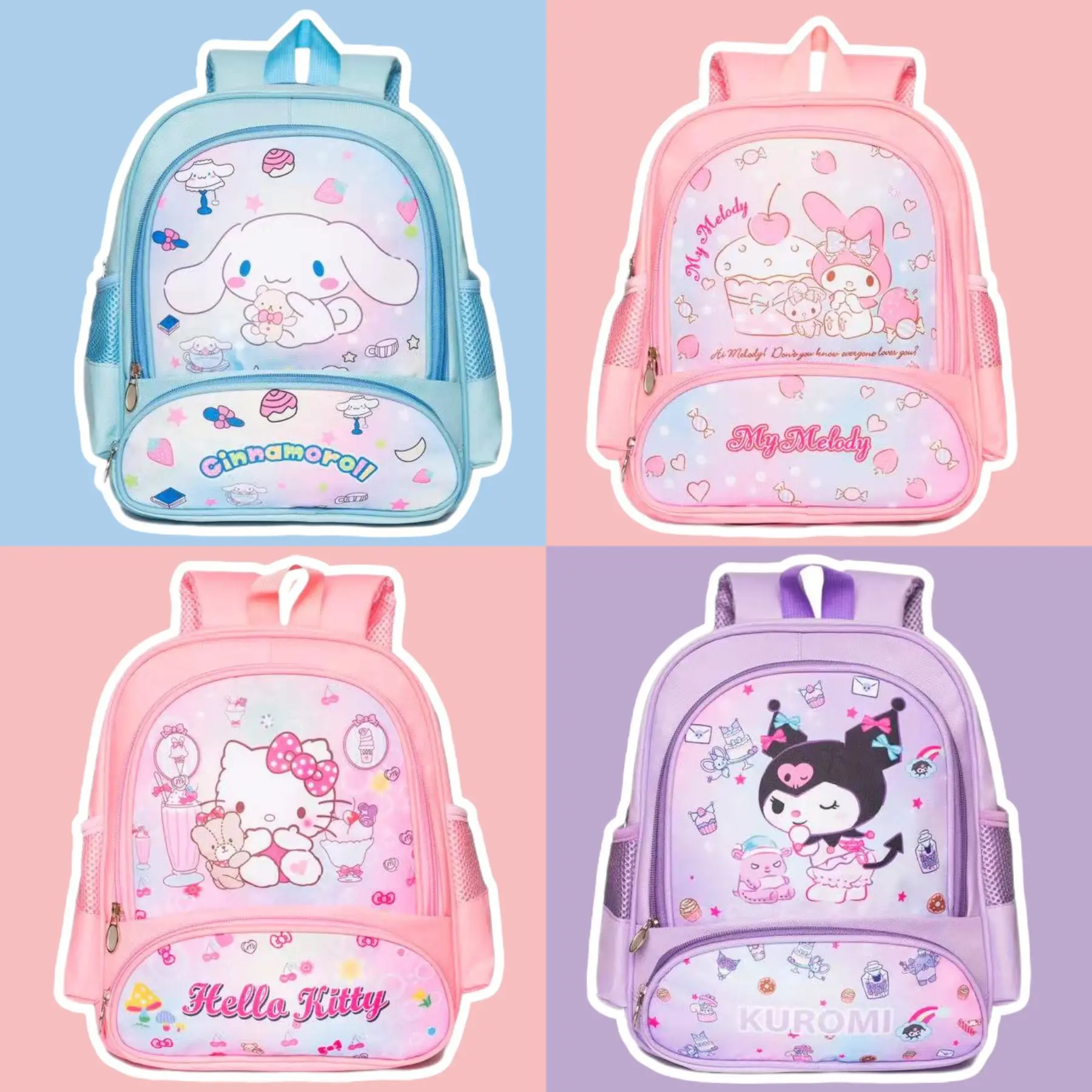 

Sanrio мультфильм Cinnamoroll MyMelody Kuromi HelloKitty милый детский Рюкзак Kawaii школьный рюкзак подарок на день рождения