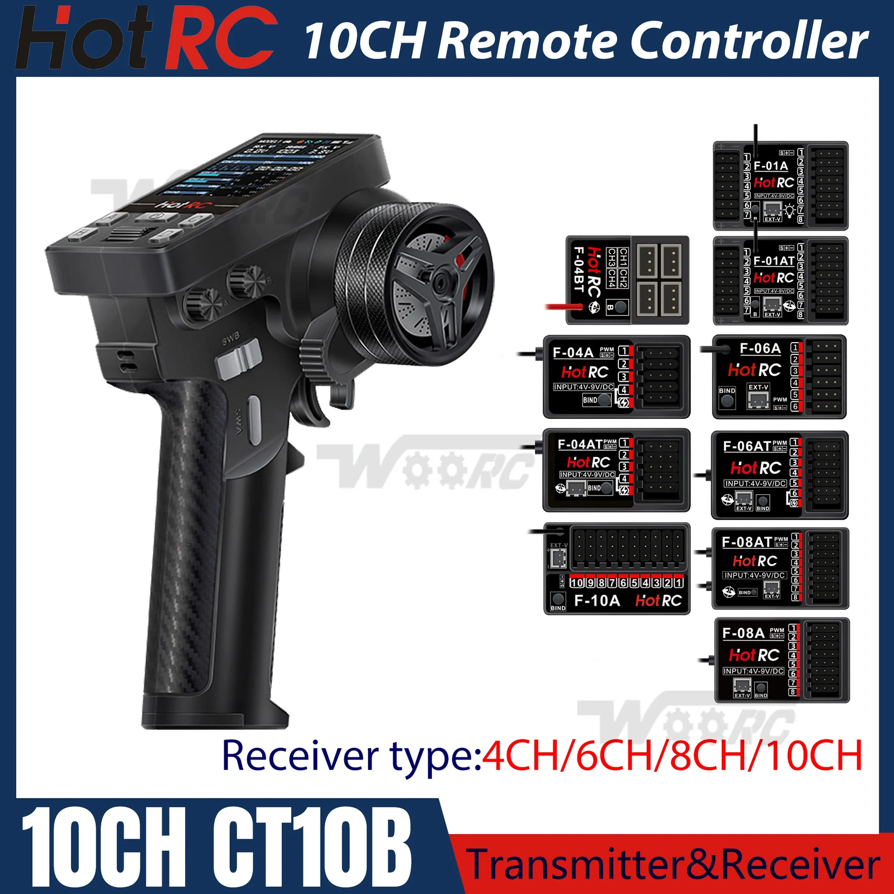 Récepteur RC 10CH TR F-01A pour Modélisme - Pièces Électroniques