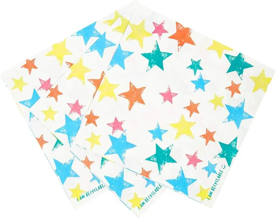 Colorful Star Themed Birthday Party Napkins