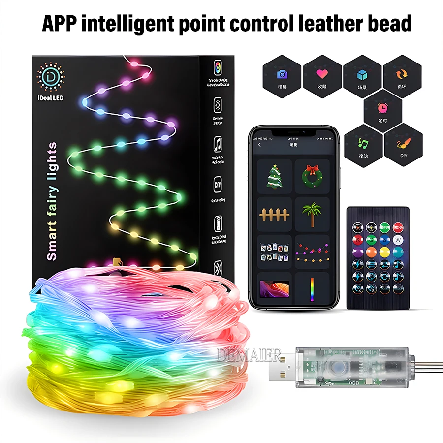 WS2812B ȼ RGB LED о Ʈ,  ٷ  ִ USB DC5V ũ  Ƽ  , 2M 5M 10M 20M