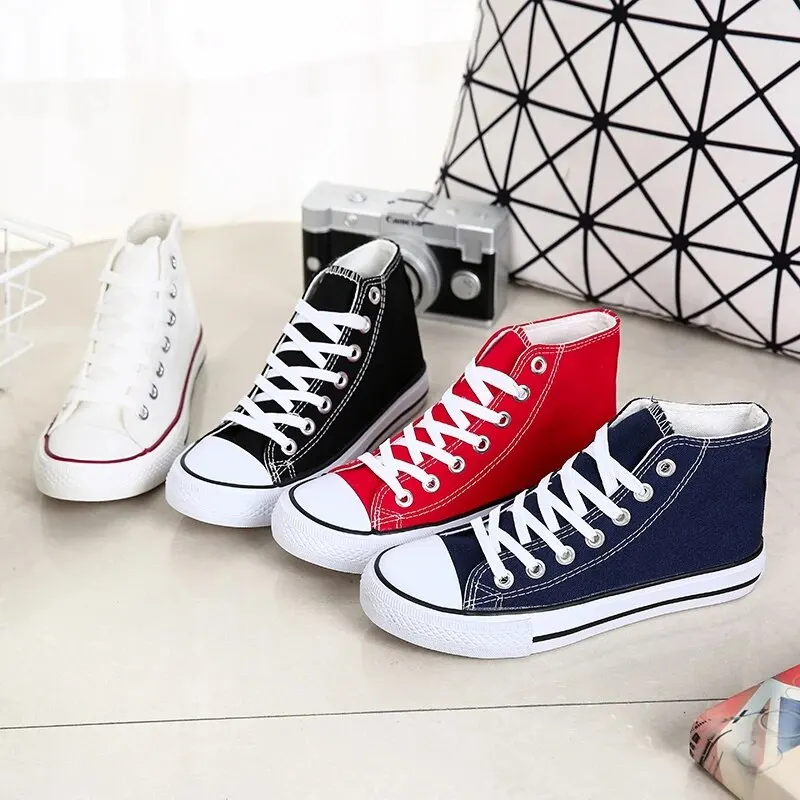 Casual Shoes 1pc Unisex Comfort Breathable Vulcanization Lace-Up Canvas High Top
