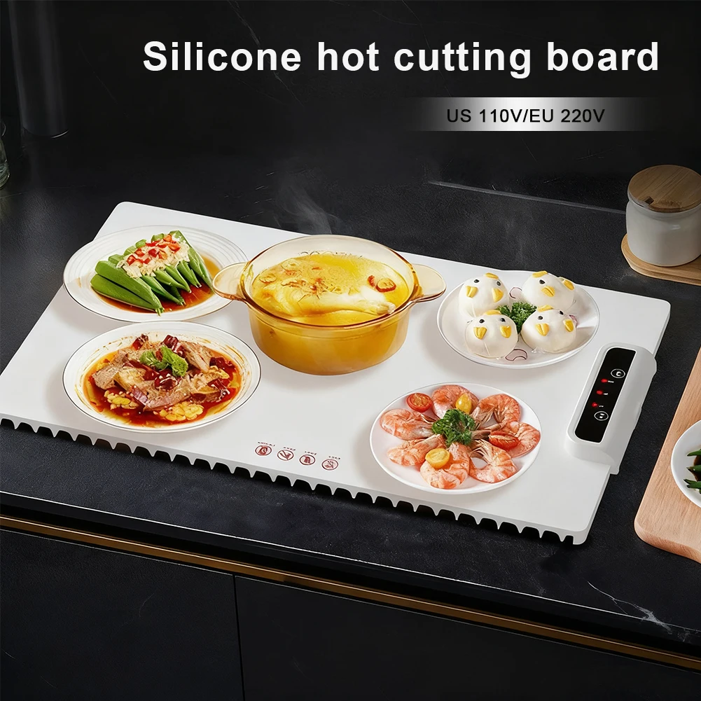 Food Electric Warming Tray Fast Heating Foldable Food Warmer Plate 60°C-100°C Adjustable Temperature Keeps Food Hot Warming Tray