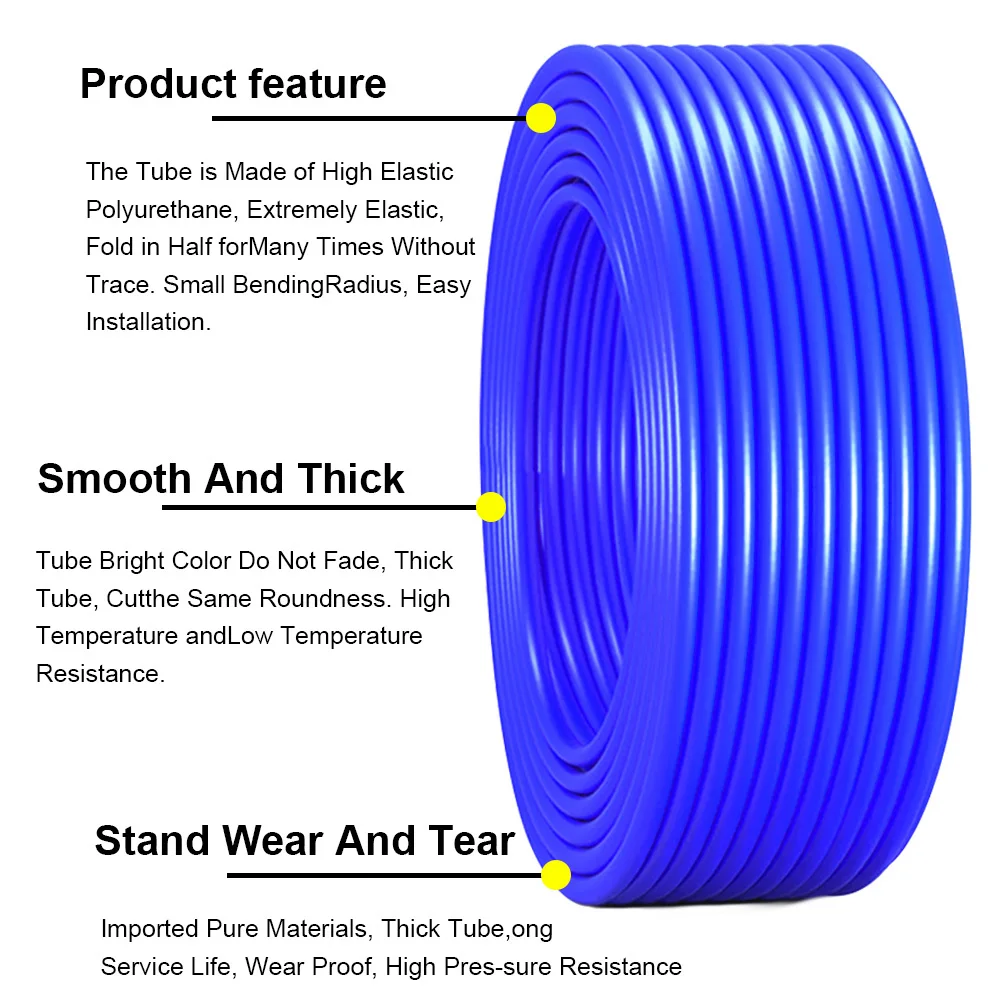 Niebieski wąż silikonowa rura ssawna, uniwersalne części samochodowe Runsco średnica wewnętrzna rury 3mm, 4mm, 5mm, 6mm, 8mm