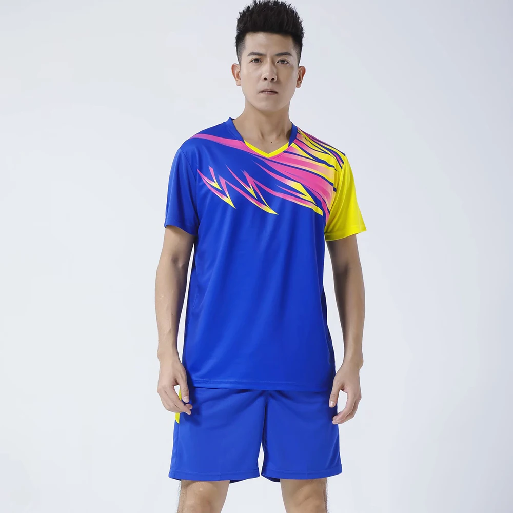Men Volleyball Uniform Clothes Sets Summer Quick Dry Man 2 Piece Badminton Tennis Ping Pong Jersey Workout Suit