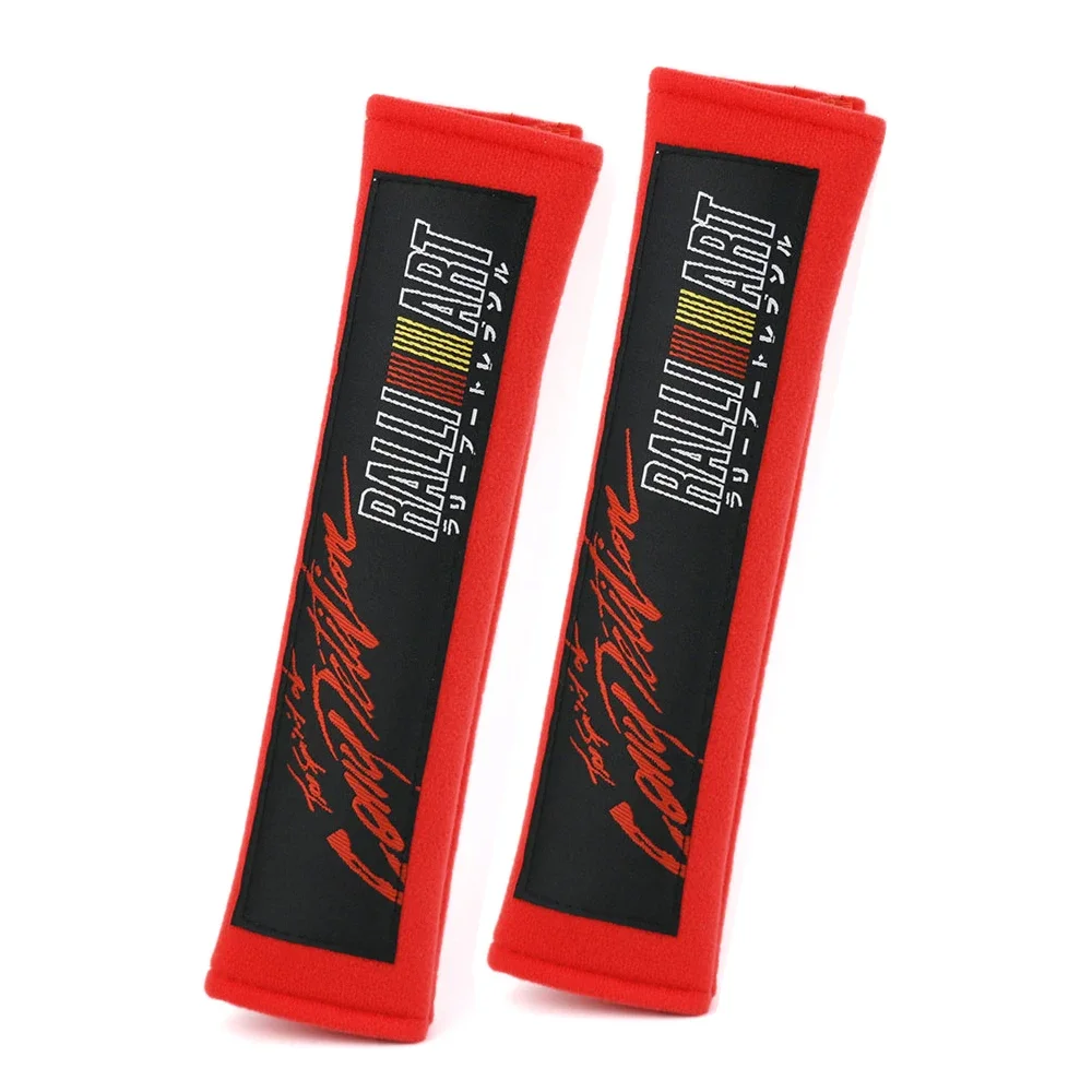 

2pcs Red/Black Cotton Auto Seat Belt Cover Seat Belt Shoulder Strap Pads for Mitsubishi JDM Car
