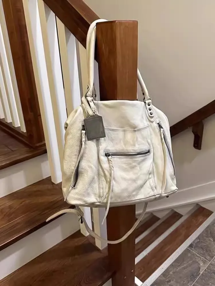 Women Tote Bag Fashion Underarm Pouch Large Capacity Soft Pu Leather Shoulder Bag Retro Crossbody Bag Casual Portable BucketBags