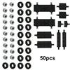 50 58PCS Mini Cars Wheel Axles Pack Tires 8 Models Building Blocks Parts MOC Enlighten Toys For Kids Assembly Small Bricks 2