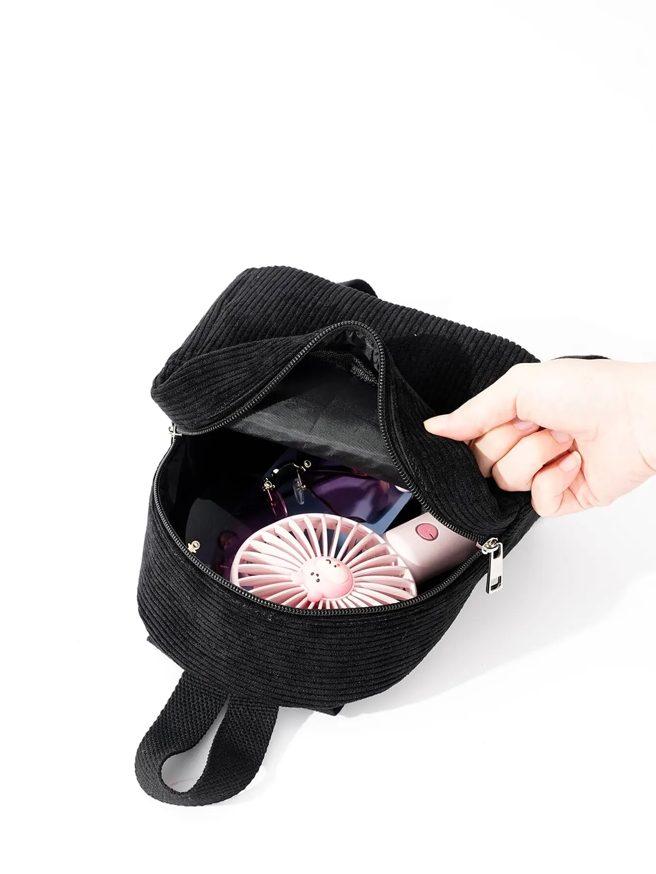 Womens Backpack Mini Fashion Corduroy Small School Bag Suitable For Traveling And Shopping