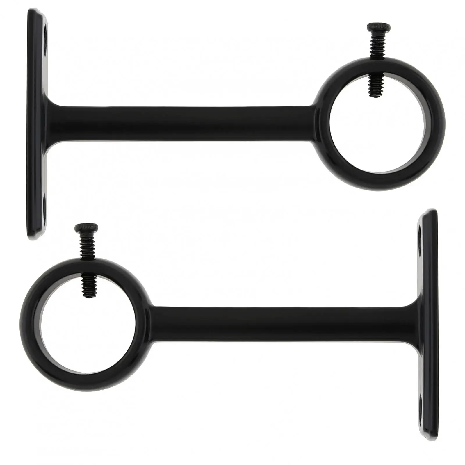 2pcs Single Hole Aluminum Alloy Ceiling Mount Curtain Rod Bracket for 1 Inch Drape Pole with Adjustable Screw Rod Brackets Tools