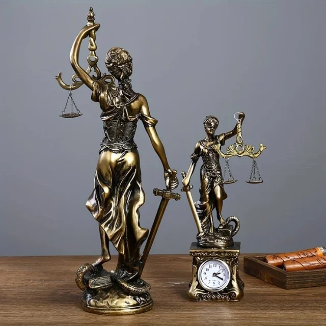 Style européen créatif rétro maison imitation cuivre déesse de la justice ornement décoration salon bureau bureau ornement 1 pièces 2