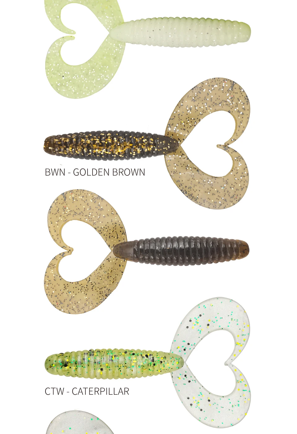 LUREHOLIC 2,8" 7 cm 12 Stück Twin Tail Grub Soft Lure Baits für Barschangeln Wurmköder für Jigkopf, Wurmhaken – Detail 7