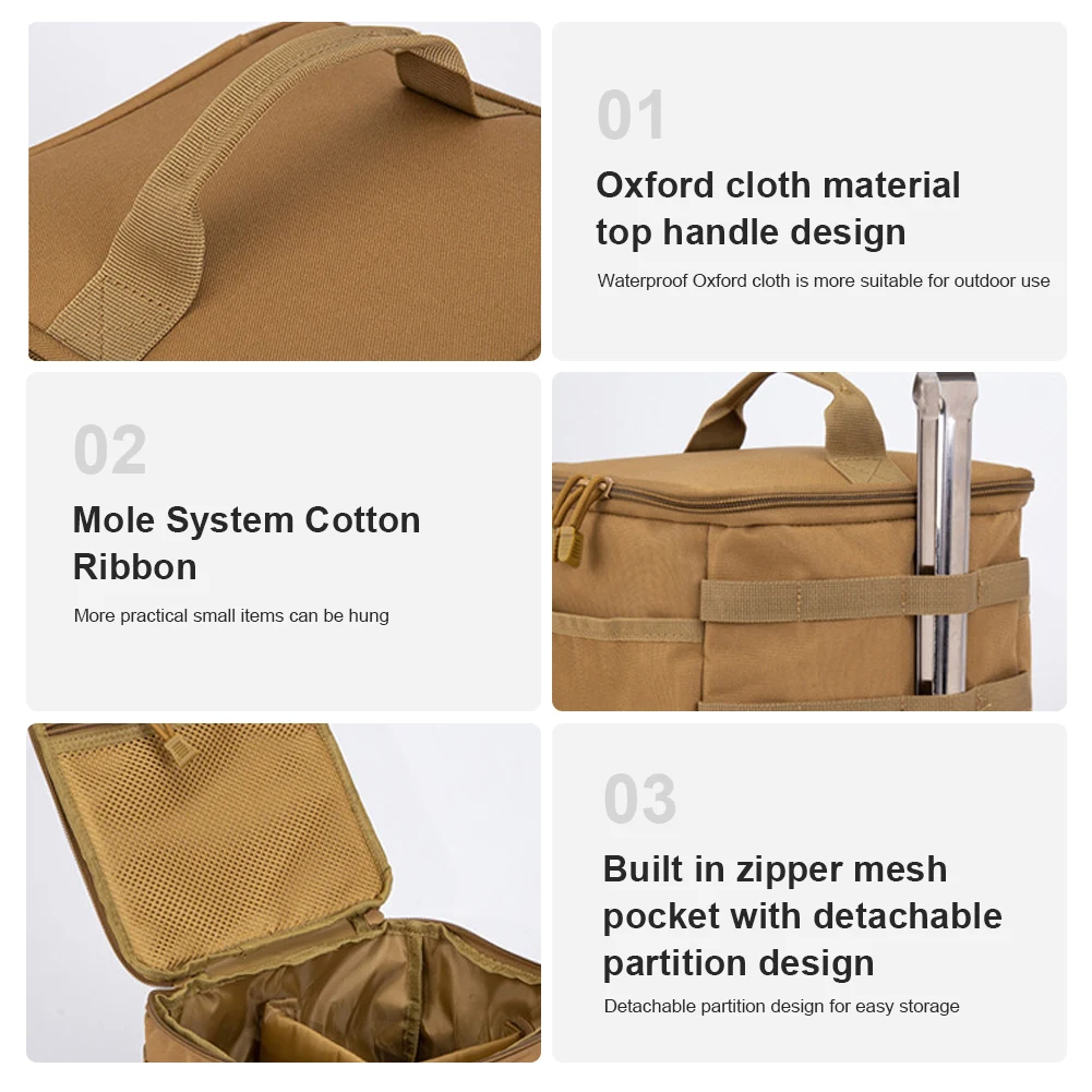 Outdoor Tactical Tool Bag Camping Gas Tank Storage Bag Large Ground Nail Gas Canister Picnic Cookware Multifunction Kit Bag gas tank storage bag camping storage bag camping cookware bag