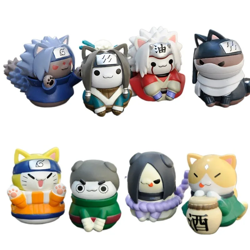Naruto Anime Character Action Figure Set - 8-Piece Collectible Ornament Toys