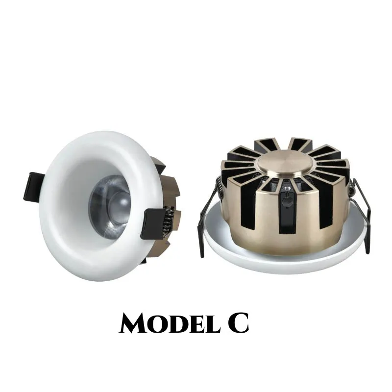 내장형 LED 다운라이트 깊은 눈부심 방지 천장 조명 디밍이 가능한 스포트라이트 5W 7W 10W 12W Ac 85-265v 아치형 실내 조명