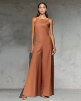 New Style 2025 Elegant Women's Summer Jumpsuit Lady Romper Wide Leg Overall Casual Loose Sleeveless Bodysuit Vacation Jumpsuits - Image 5