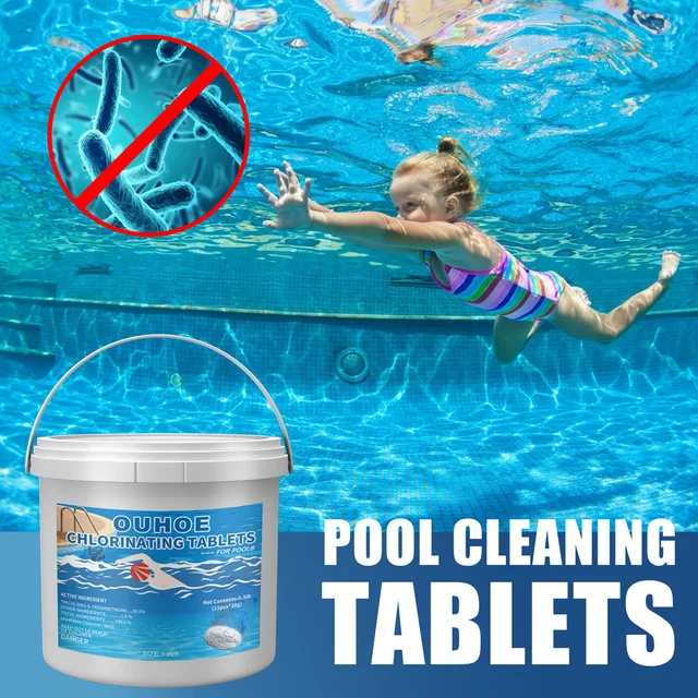 Medence Klór Stabilizált Klórozó Tabletták Élvezetesebb Úszóterület Tartós Tartás Víz Friss - Image 4