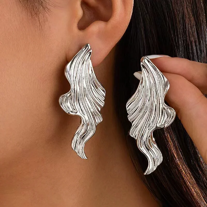 Lange Quaste Textur UV Goldene Tropfen Ohrringe für Frauen Einfache Vielseitige Persönlichkeit Übertrieben Glatte Kreative Schmuck Mädchen Geschenk – Detail 16