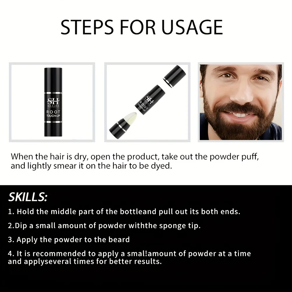 SEVICH Waterproof Hairline & Root Concealer Pen 3g Instant Grey Coverage Hair Shadow Powder Hair Shadow Trimming Root Cover Up hair coloring product