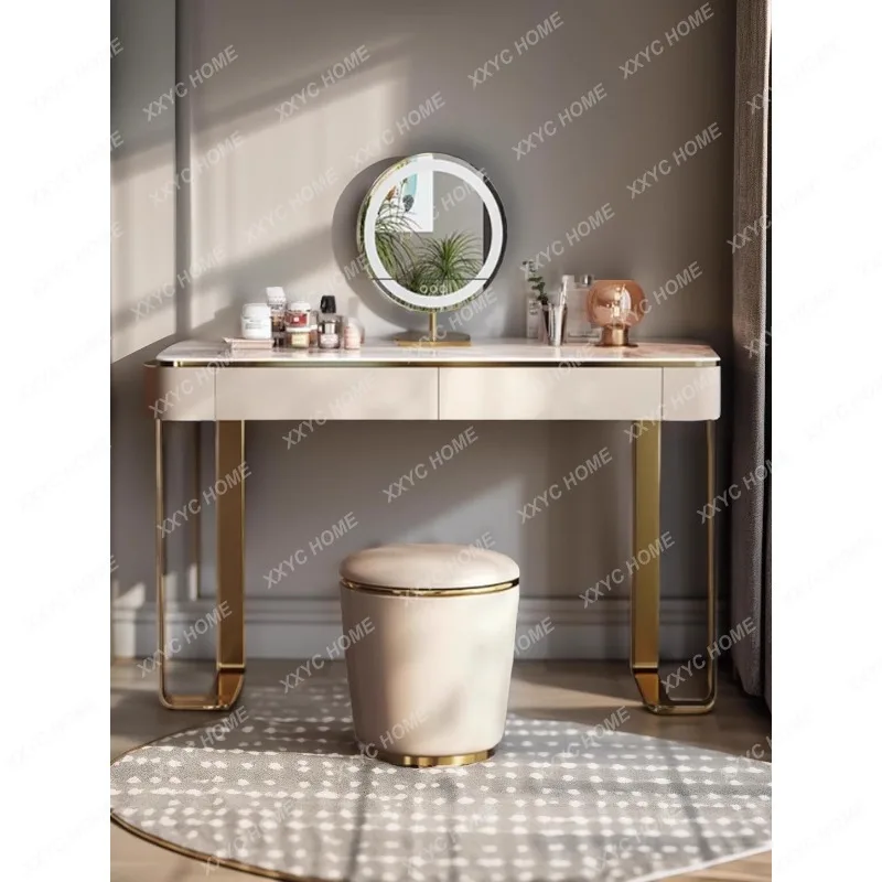 

Modern Simple Solid Wood Storage Cabinet Integrated Stainless Steel Makeup Table Bedroom