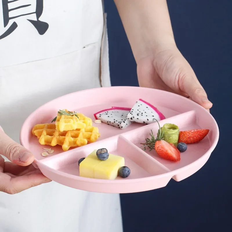 Divided Plate 8.6-inch 3 Compartment Plate Eco-friendly Material Reusable For Portion Control Weight Loss Healthy Eating 1PCS