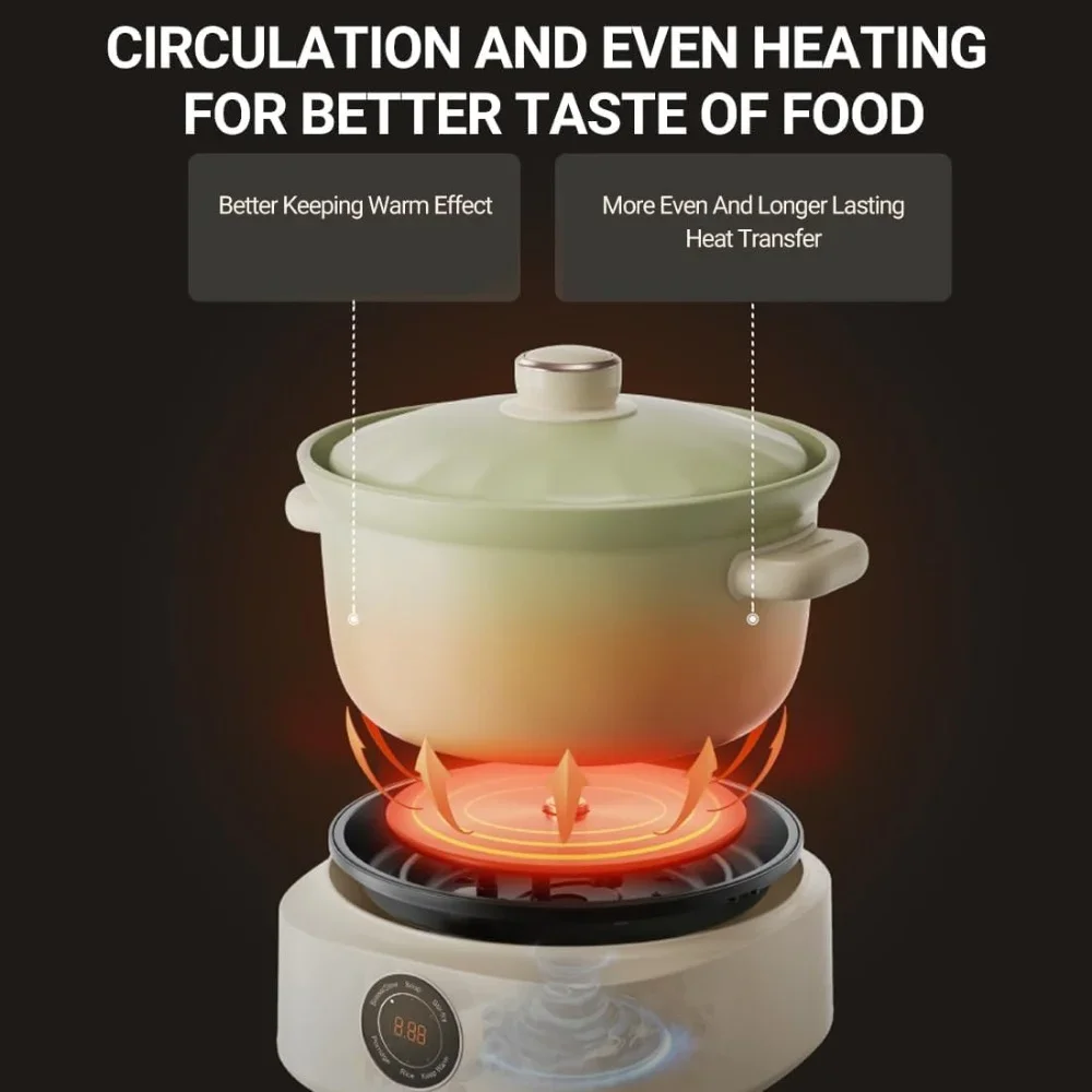 3L Slow Cookers Fast Stew Pot for Casserole Rice Porridge Chinese Soup Maker
