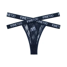  Sexy Mesh G-string Panties Women New FINETOO Letter Cross Panties Female Underpants Thongs Pantys Underwear Women Intimates 