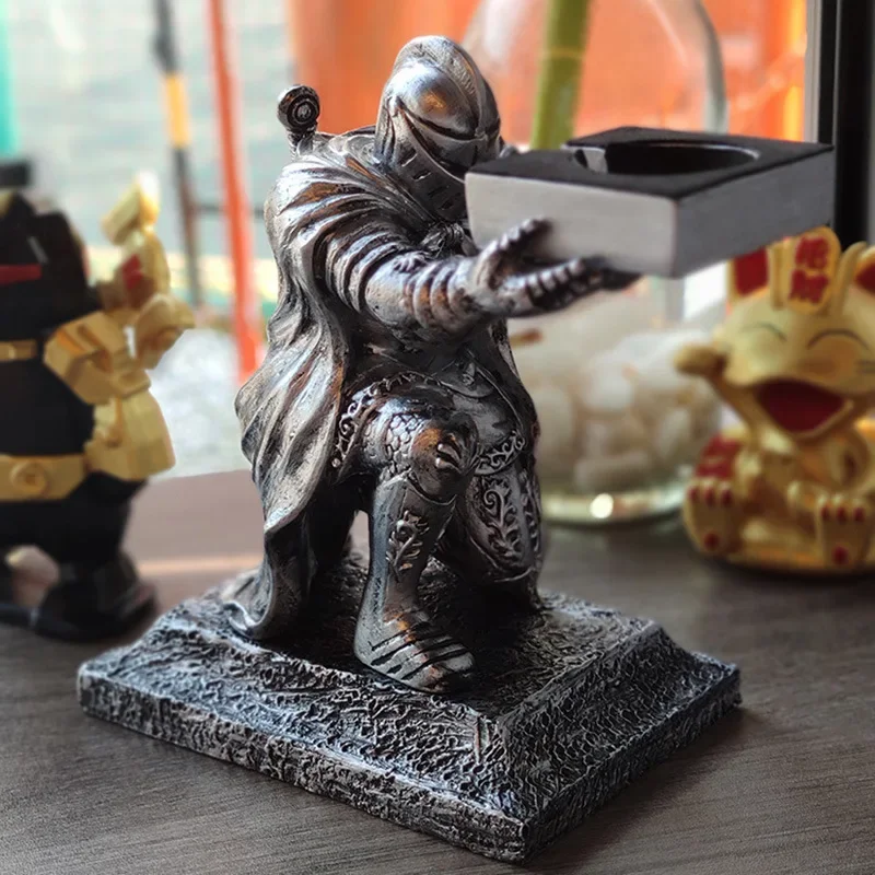 Creative Apple Watch Stand for Charging Display Watch Holder Case Table Black Warrior Figurine Apple Support Accesorios