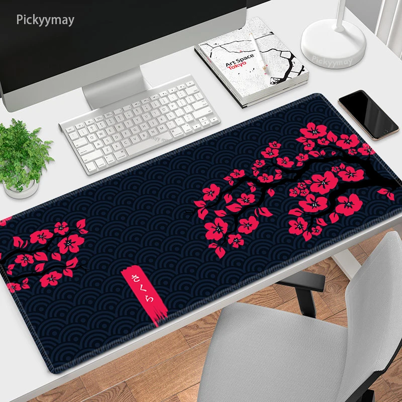 Mytrix RGB Tapis de Souris Rose XXL 800x300mm, 14 Modes d'éclairage, Tapis  de Clavier Étanche, Base en Caoutchouc Antidérapant, Grand Tapis de Bureau  Étendu, Sakura en Fleur de Cerisier Mignon : 