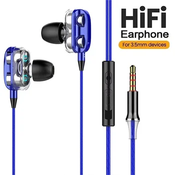 Auricolari stereo in-ear con suono a bassi profondi per iPhone Xiaomi Huawei Android, design con cancellazione del rumore, accessori audio per corsa e gaming